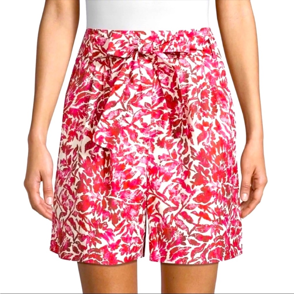 NEW WEEKEND MAX MARA FLORAL PRINT HIGH-WAISTED BERMUDA SHORTS US 6